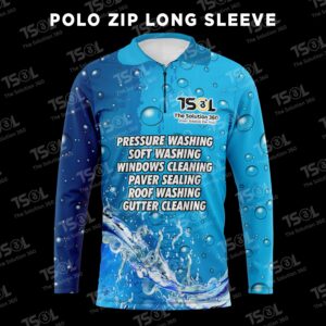 sublimated Polo zip long sleeves shirt